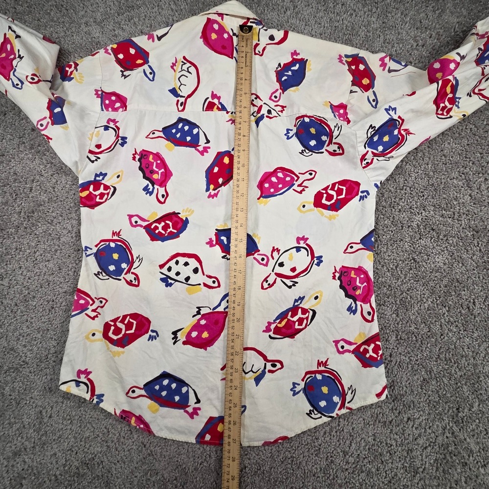 Vintage 90s Rocky Mountain Western Shirt Womens Small USA Made Turtle Print AOP - Picture 10 of 12